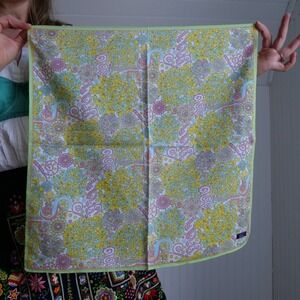 Cute vintage 70s Liberty Fabrics psychedelic cotton handkerchief/neckercheif